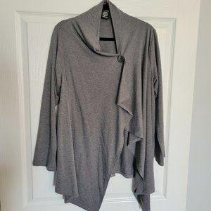 Ladies Gray Asymetrical Cardian, Flowy Style